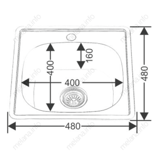 Мойка 4848 Melana 0,6/160 хром с сифоном (021 t *15)